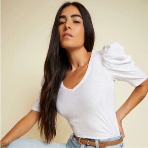Nation LTD White Puff Sleeve Blouse